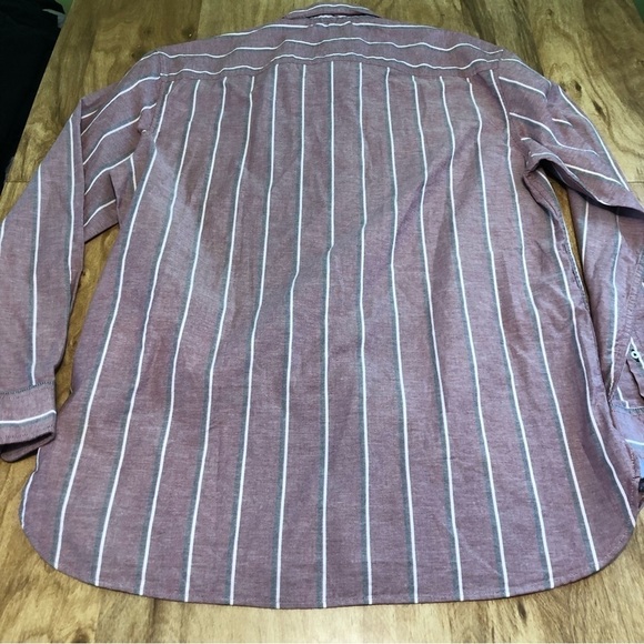 NWT $85 USD Tommy Hilfiger Red Purple Striped Long Sleeve Stretch Shirt Mens XL - Picture 6 of 9